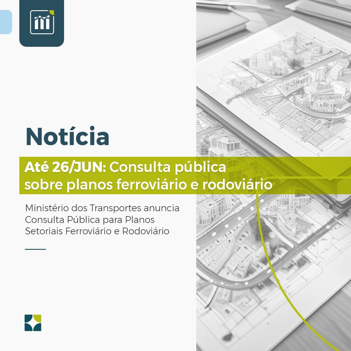 Até 26/JUN: Consulta pública sobre planos ferroviário e rodoviário