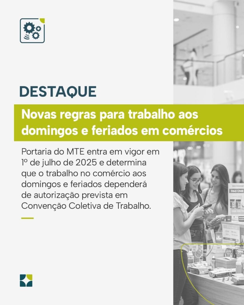 Novas regras para trabalho aos domingos e feriados em comércios